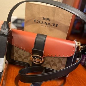 COACH GEORGIE SHOULDER BAG IN COLORBLOCK CANVAS